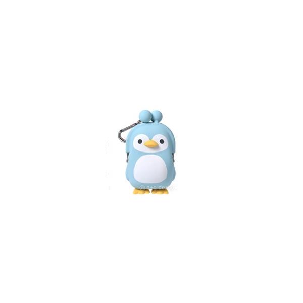3D POCHI Friends ペンギン アイスブルー シリコン がまぐち ピージーデザイン ポーチ