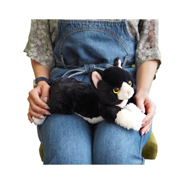 ひざねこ Sサイズ ハチワレ 猫 ぬいぐるみ ネコ 本物みたいな重さ サンレモン