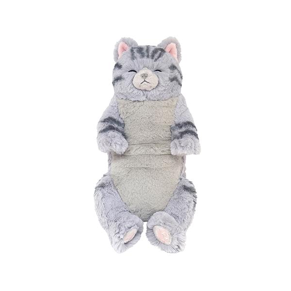 ひざねこ　お座り　サバシロ　グレー ひざねこ ぬいぐるみ(S) サバシロ - サンレモン