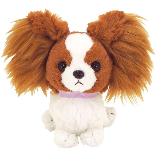 三英　パピヨン　這い　ぬいぐるみ　リアル　レトロ　犬　グレー hondastore_p1992