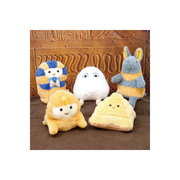 サイズ：約H10〜14cmさらさら生地と手のひらサイズのころんとしたフォルムが人気のぬいぐるみ「ぽちゃまるシリーズ」より、エジプトシリーズが登場です！！古代エジプトの遺跡などをモチーフにしたユニークなぬいぐるみ達です♪ラインナップはメジェド...