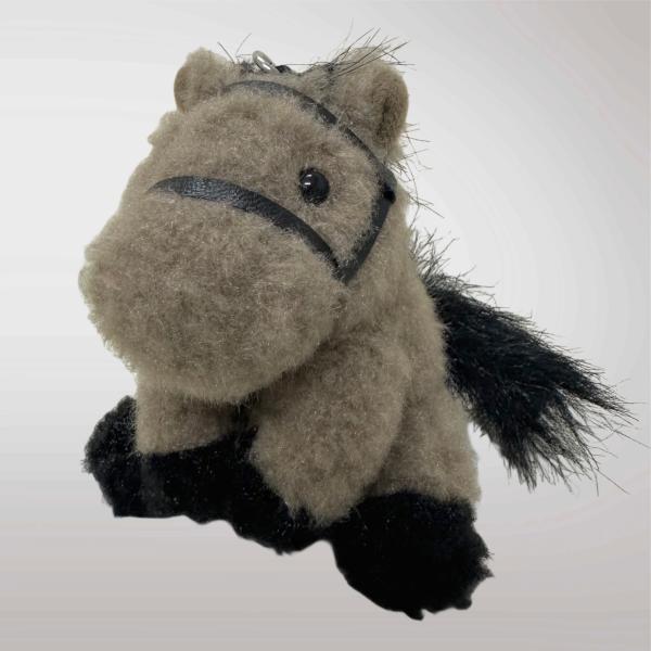 ふわもこシリーズ ウマ ブラウン ぬいぐるみ キーチェーン付き 馬