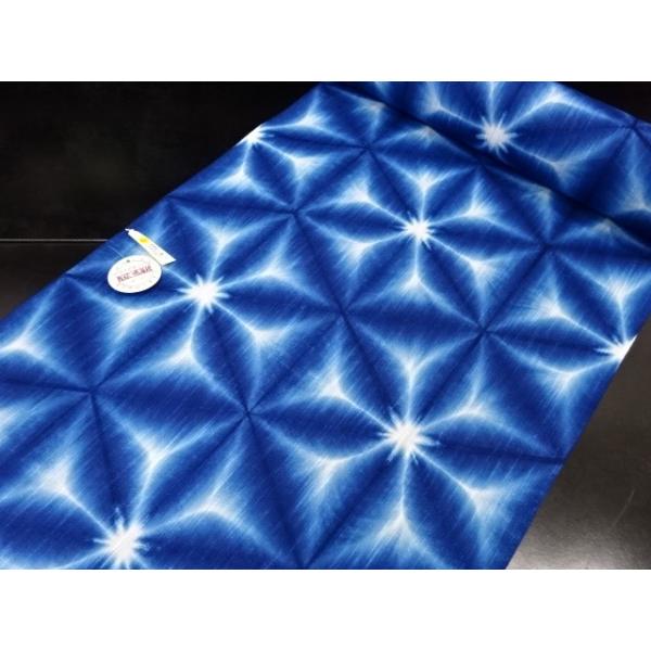 お気にいる 有松鳴海絞 雪花絞 No 67 反物 未仕立て 男女兼用 藍色 青色 雪花 絞り 着物