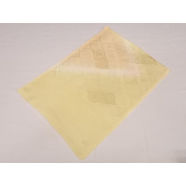 帯揚げ 帯揚 おびあげ No.3-4 絹100％ 丹後縮緬 丹後ちりめん 日本製 ライトイエロー クリームイエロー 松皮菱 暈し 金糸使い