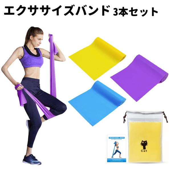 エクササイズバンド 3本 トレーニングチューブ ゴムバンド ストレッチ ループバンド 筋トレ 3色 送料無料  :getfit-stretch-band-3set:HONEST-ONLINE 通販 