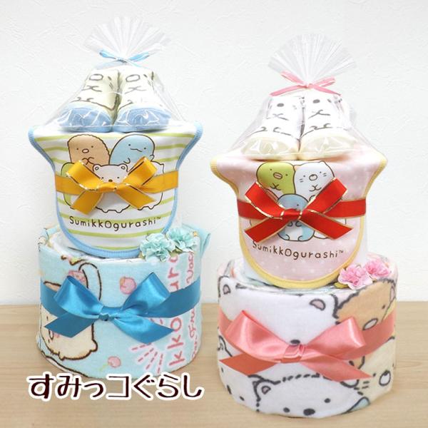 【おむつケーキ　アイテム詳細】■紙おむつは、パンパースとメリーズからお選びいただけます。新生児サイズの場合： 22枚Sサイズの場合： 19枚Mサイズの場合： 16枚☆ベビーソックス（サイズ：9〜12cm）☆スタイ（サイズ：綿100%）☆フェ...