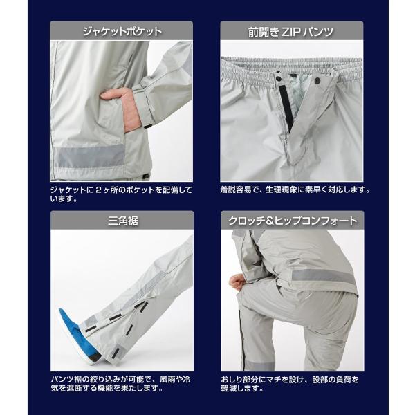 リプナー Lipner 難燃レインスーツ スタンツ グレー M 釣り グレー 007 ショップハニカム
