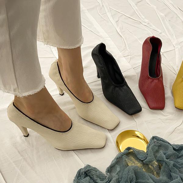 パンプス ピンヒール ハイヒール ヒール スクエアトゥ レザータッチ シワ加工 履きやすい 痛くない オールシーズン デイリー オフィス R Honeyflash ハニーフラッシュ 通販 Yahoo ショッピング