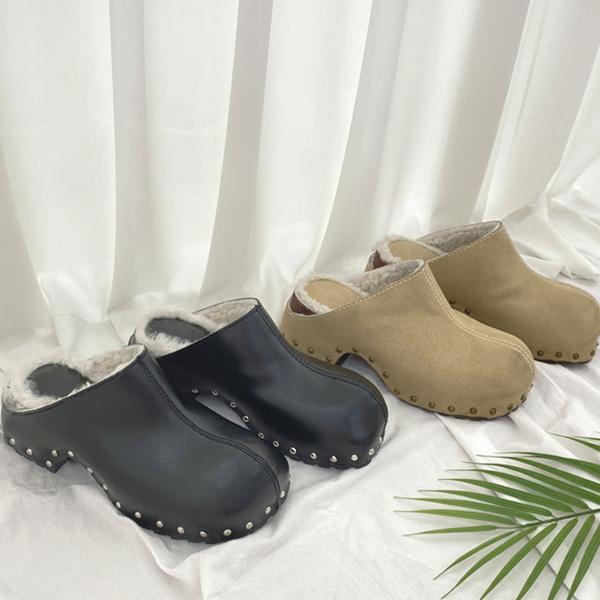 サンダル サボサンダル 冬用 暖かい 防寒 履きやすい 痛くない ボア スエードタッチ 辛口 スタッズ ローヒール チャンキーヒール 秋冬 R Honeyflash ハニーフラッシュ 通販 Yahoo ショッピング