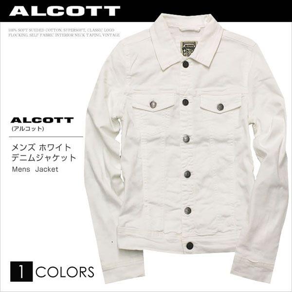 Alcott アルコット メンズ デニムジャケット Gジャン ホワイトデニム Gb1916 Ac 正規品 本物保証 Ac Honeyflavor 通販 Yahoo ショッピング