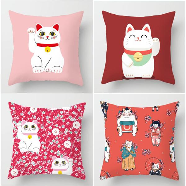 2点以上購入で15 Offクーポン クッションカバー まねき猫 福むすめ 45x45cm おしゃれ イラスト アンティーク クッション インテリア 雑貨 メール便対応可 Rw81 ハニーオンデイズ 通販 Yahoo ショッピング