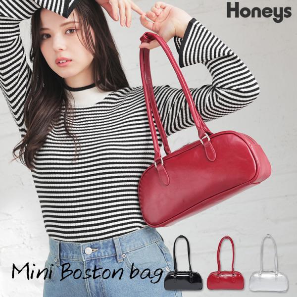 Honeys バッグ 鞄 ハンドバッグ ボストンバッグ 合皮 ハンドル Honeys バッグ 鞄 ハンドバッグ ボストンバッグ 合皮 ハンドル