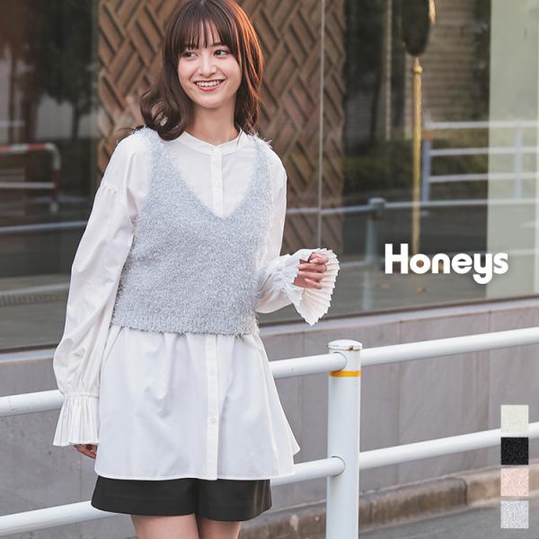 Honeys（ハニーズ） トップス ニット セーター ノースリーブ ビスチェ