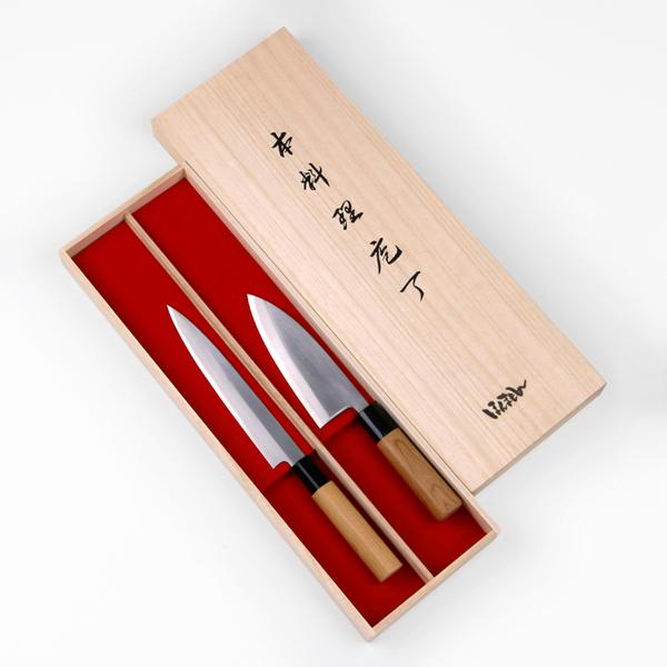 名入れ無料 包丁セット 2本組 左利き用 出刃135mm 柳刃180mm 白紙二号
