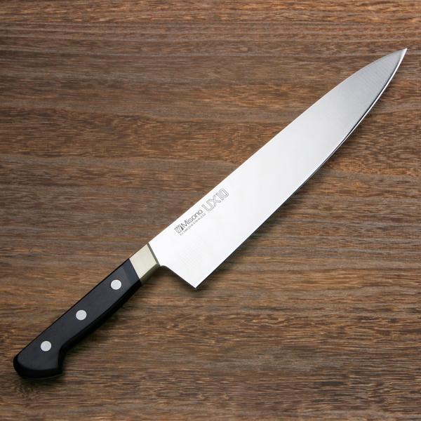 ミソノ 牛刀 両刃 270mm ステンレス UX10 共口金付き 黒合板 