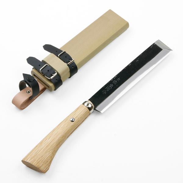 東周作 竹割鉈 両刃180mm 先刃型 青紙鋼 鞘付き ナタ : ほんまもん