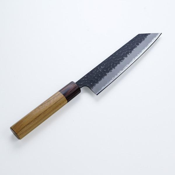 和三徳包丁 両刃170mm 切付型 青紙スーパー 割込み 黒打ち槌目 和三徳包丁 両刃170mm 切付型 青紙スーパー 割込み 黒打ち槌目