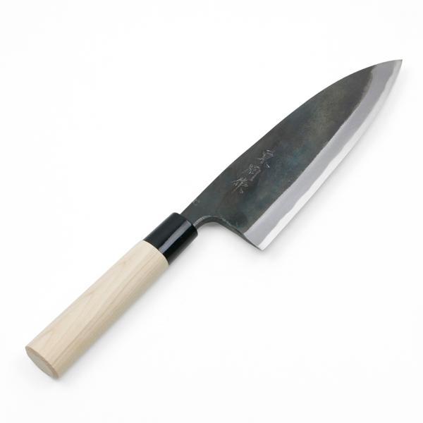 出刃包丁 両刃 180mm 白紙1号 割込み 黒打ち仕上げ 東周作 高級 出刃包丁 両刃 180mm 白紙1号 割込み 黒打ち仕上げ 東周作 高級