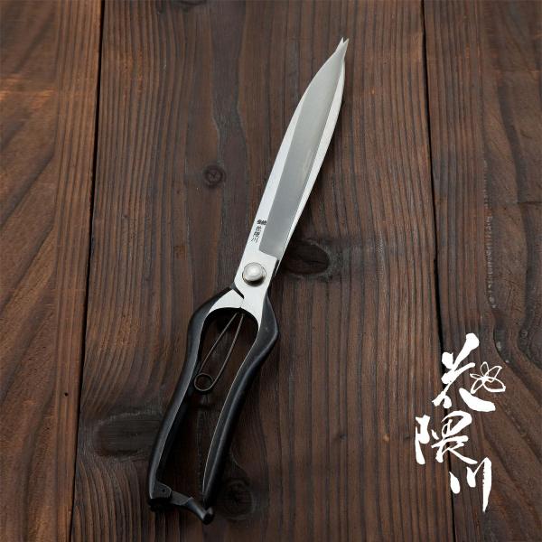 高級花鋏　青紙　手打ち刃物工房おやま　熊本　　小山刃物　花切狭 28-316 小山本手打刃物 青紙鋼 多層鋼刺身包丁6寸（片刃