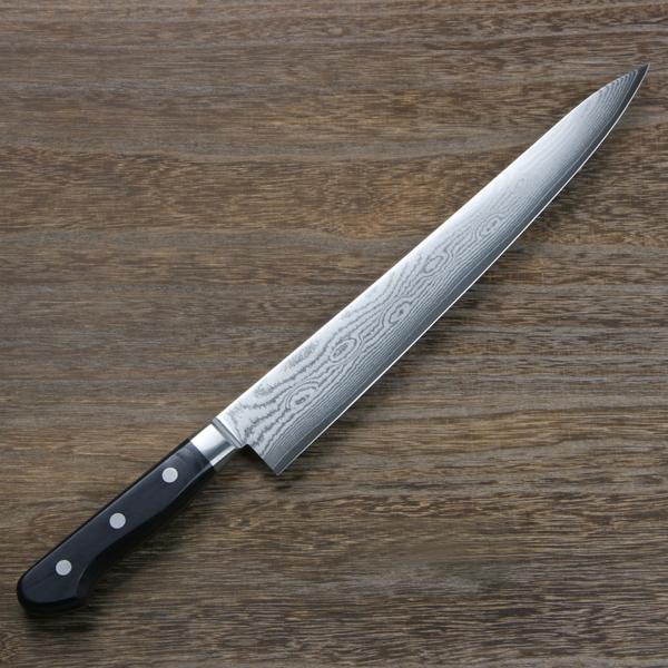 名入れ無料 筋引包丁 両刃 270mm V金10号 ステンレス ダマスカス 名入れ無料 筋引包丁 両刃 270mm V金10号 ステンレス ダマスカス