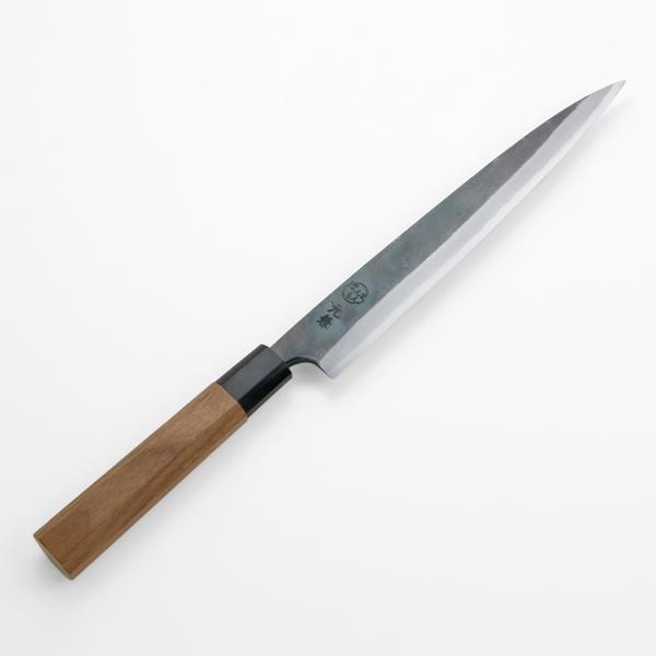 刺身包丁 柳刃包丁 210mm 両刃 鍛造 黒打 元兼 青紙1号 刺身包丁 柳刃包丁 210mm 両刃 鍛造 黒打 元兼 青紙1号