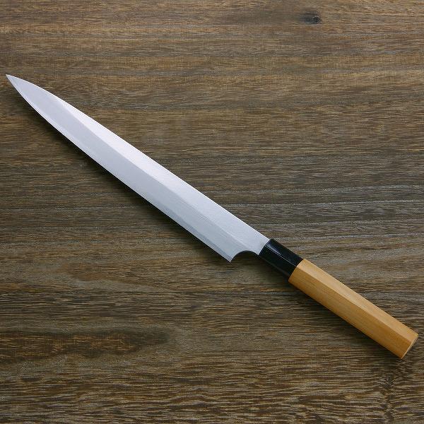 名入れ無料 柳刃包丁 片刃 270mm 白紙2号 鋼付 左利き用 一般家庭向け