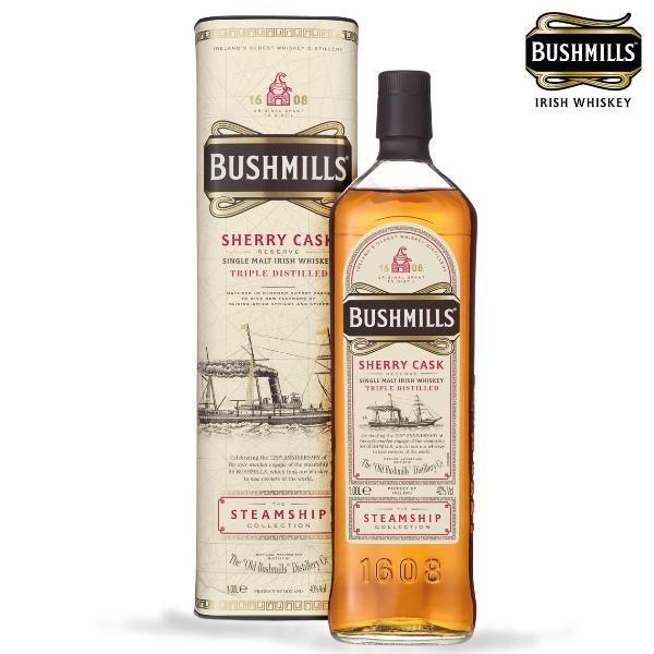 【大容量】ウイスキー ブッシュミルズ スチームシップコレクション シェリーカスク 40% 1000ml / 並行 直輸入 【箱入】