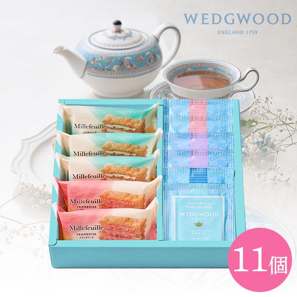 国産小麦１００％のパイ生地に、バニラとフランボワーズの２種のクリームをサンドしたミルフィーユと、ウェッジウッドの紅茶４種をセットにしました。サクサクのパイと風味豊かなクリーム、そして紅茶の芳醇な香りが口の中に広がる、贅沢なティータイムをお楽...