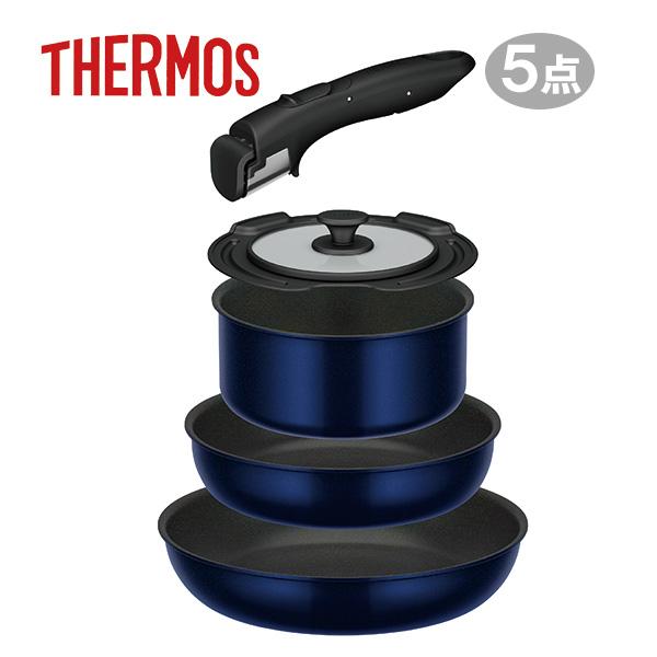 THERMOS（サーモス） 取っ手のとれるフライパン5点セット (KSE-5A