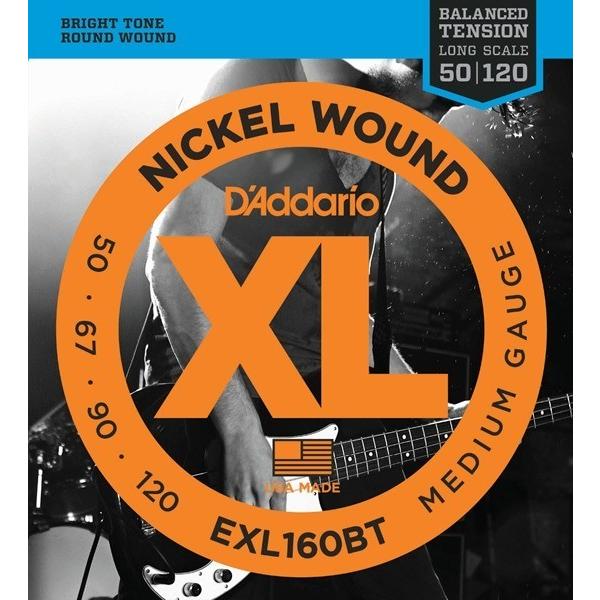D'Addario EXL160BT XL Balanced Tension (50-120)(ベース弦)(3セット)