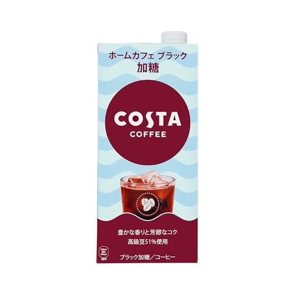 他サイト： コカ・コーラ コスタコーヒー ホームカフェ ブラック 加糖 1L ×6本の商品画像