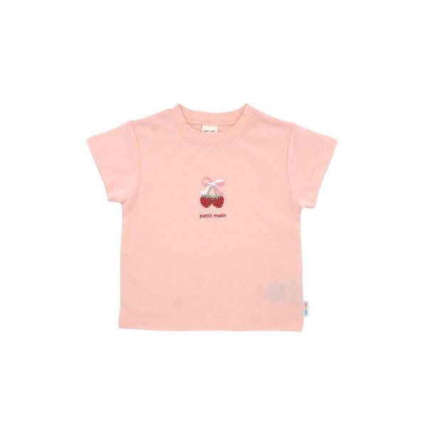 petit main（プティマイン）プリントＴシャツ　ピンク（S:0040）