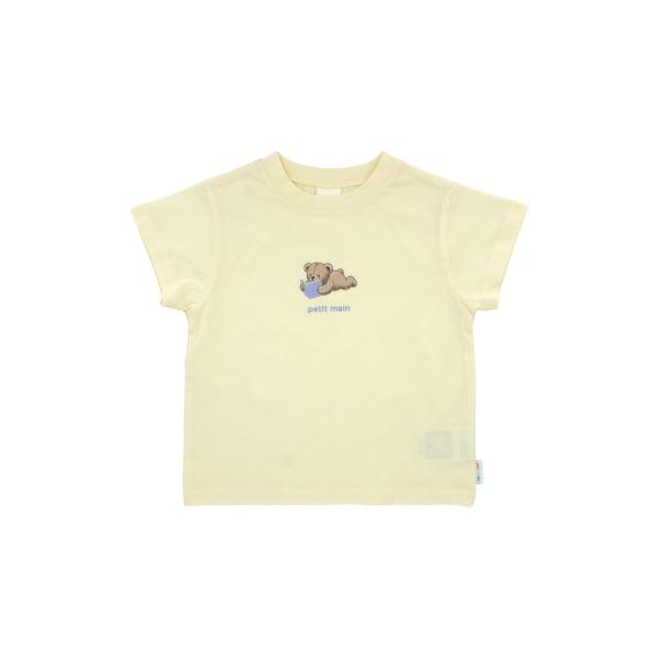 petit main（プティマイン）プリントＴシャツ　イエロー（S:0040）