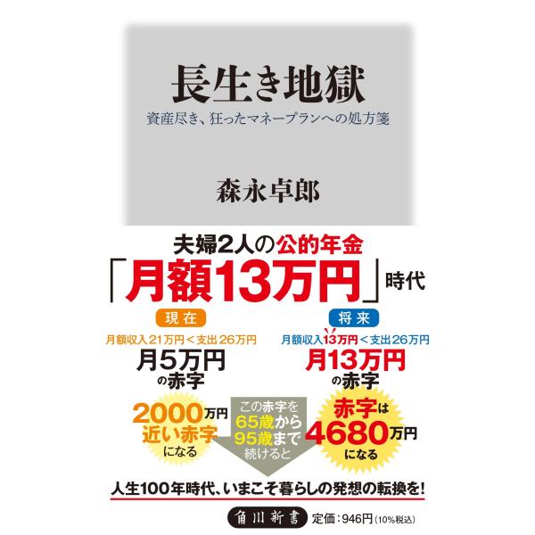 出版社名：ＫＡＤＯＫＡＷＡ著者名：森永卓郎シリーズ名：角川新書発行年月：2022年01月キーワード：ナガイキ ジゴク シサン ツキ クルッタ マネー プラン エノ ショホウセン、モリナガ,タクロウ