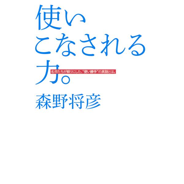 翌日発送・使いこなされる力。/森野将彦