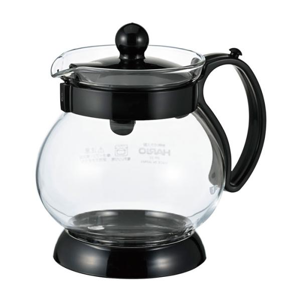 他サイト： HARIO 　ハリオ 　ジャンピングリーフポットP・350 　実用容量350ml　耐熱ガラス　カラー：ホワイト、ブラック　フタに茶こしの付いたティーポット　の商品画像