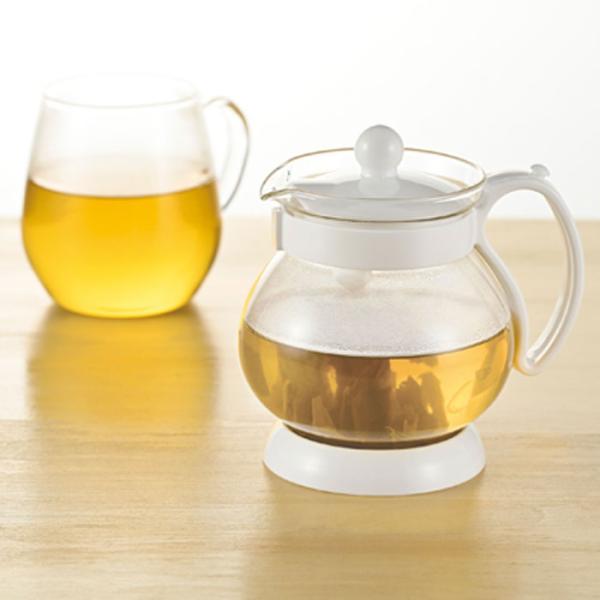 HARIO �@�n���I �@�W�����s���O���[�t�|�b�gP�E350 �@���p�e��350ml�@�ϔM�K���X�@�J���[�F�z���C�g�A�u���b�N�@�t�^�ɒ������̕t�����e�B�[�|�b�g�@ ���i�摜3