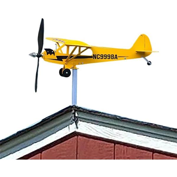 【翌日配達】風向計 飛行機 かざぐるま 飛行機 2サイズ ウェザーベーン 金属 航空機 屋外装飾用 風向計 風見鶏 3D 風向感知回転プロペラ ステンレス鋼+金属 頑丈