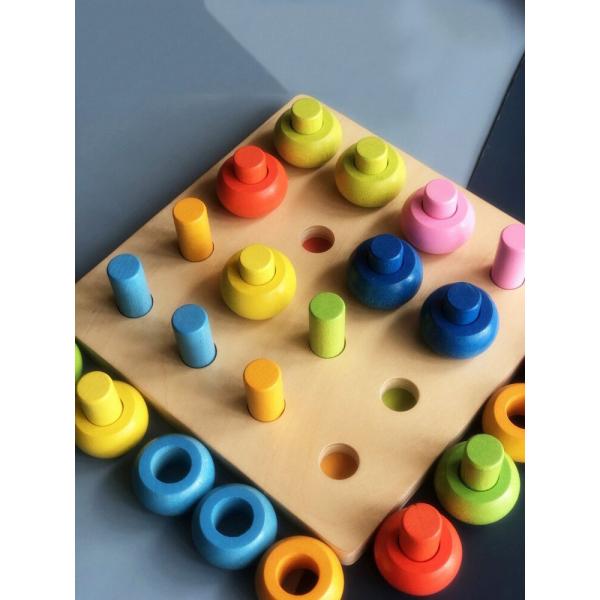 カラーリングのペグ遊び 積み木 知育玩具おもちゃ 子供 おかちゃん誕生日 プレゼント 子供のお誕生日プレゼント 学習 入園祝い 誕生日 子供用 男の子 女の子