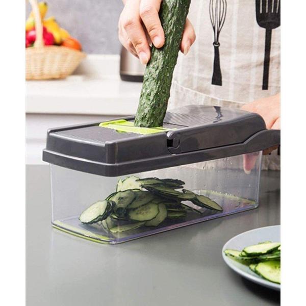 キッチン用品 野菜カッター スライサー・カッター 家庭用 多機能 野菜カッティング おろし金/スライス/小片/大根や生姜を粉砕 調理器 ７枚のブレード