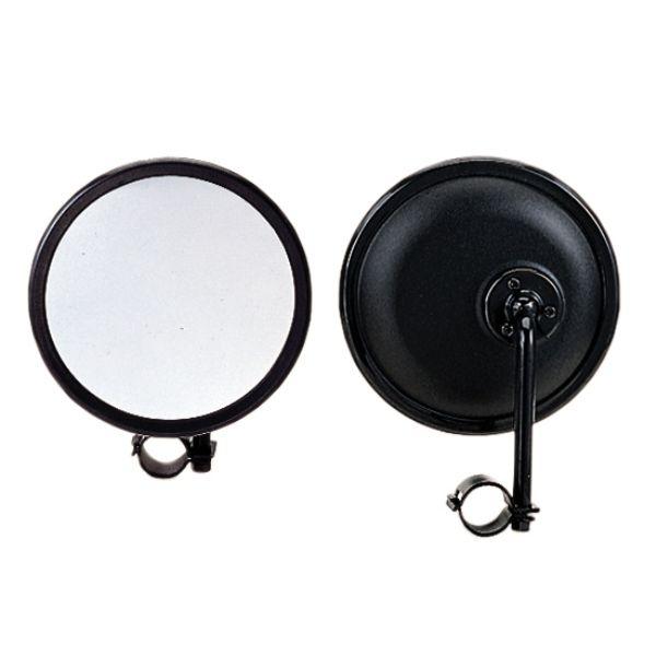 【置き配非対応】●ミラーサイズ：丸147φ鏡：平面ボディ色：黒重量：約320g鏡材質：ガラスボディ材質：ビニ鋼板　●取付金具付。●穴あけ不要で取付が簡単です。●ステーの径の大きさは25φまでOKです。（パッキンで調節可）●既存のミラーのフォ...