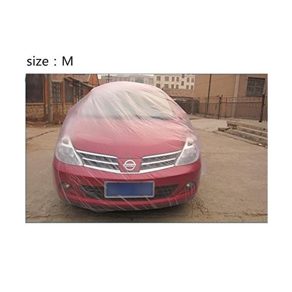 フル車カバー 3サイズldpe Filmアウトドアクリア使い捨てフル車カバー雨 埃防止