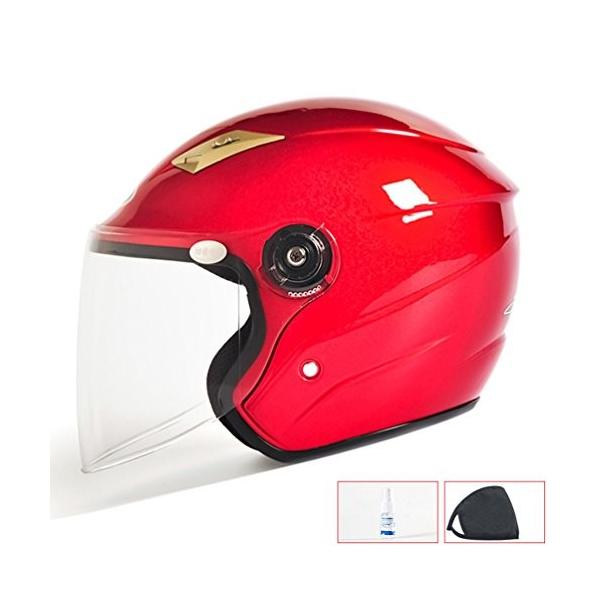 バイク用ヘルメット ジェット 春夏秋用 レディース トレンド メンズ 半帽 軽量 Uvカット 通気吸汗 アンチショツク 原付 マスク付き 日焼け止め