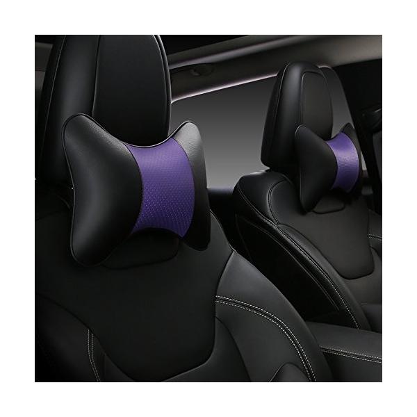 Liebeye ネックパッド 車のネックピロー 通気性 オートレスト クッション ソフト 2個 快適 超目玉 ピロー ブルー