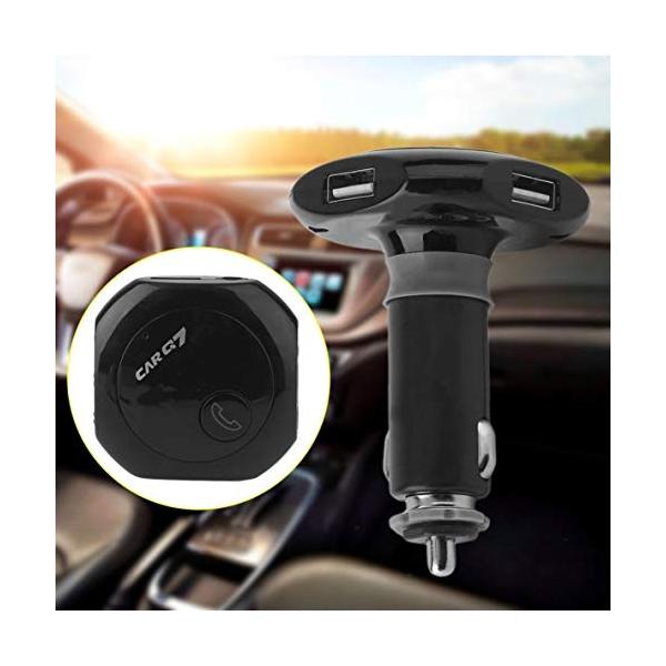 Bluetoothカーキットハンズフリーmp3プレーヤーfmトランスミッタusb車の充電器q7携帯電話用bluetoothスピーカー 交換無料 色 ブラック