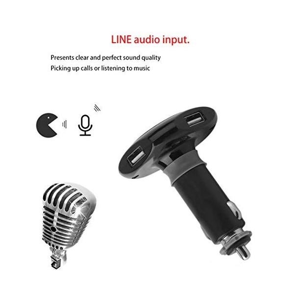 Bluetoothカーキットハンズフリーmp3プレーヤーfmトランスミッタusb車の充電器q7携帯電話用bluetoothスピーカー 色 ブラック