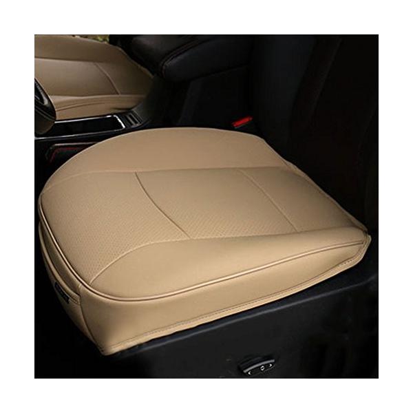 正規認証品 新規格 カークッションpuレザーユニバーサルソフト自動車マットシートパッドカーシートカバー ベージュ
