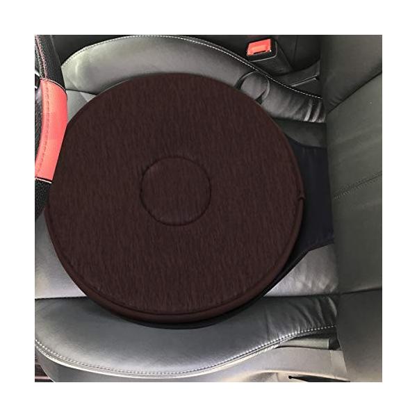 本物 カーシート回転クッション 360回転ノンスリップカーシート回転回転クッションメモリ回転泡移動援助チェアシートクッション コーヒー