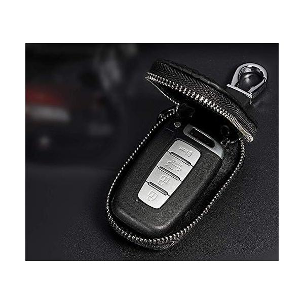本皮 スマートキーケース キーケース シンプル キーホルダー 車用 鍵を保護 バッグ 車 直営店 家の鍵用 収納 ブラック