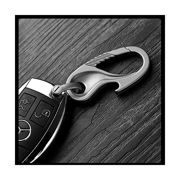 Tisur チタン合金 鍵 車 キーホルダー 当店限定販売 キーリング カラビナ マルチツール 取付簡単 紛失防止 脱落防止 ボトルオープナー キーチェーン 軽量